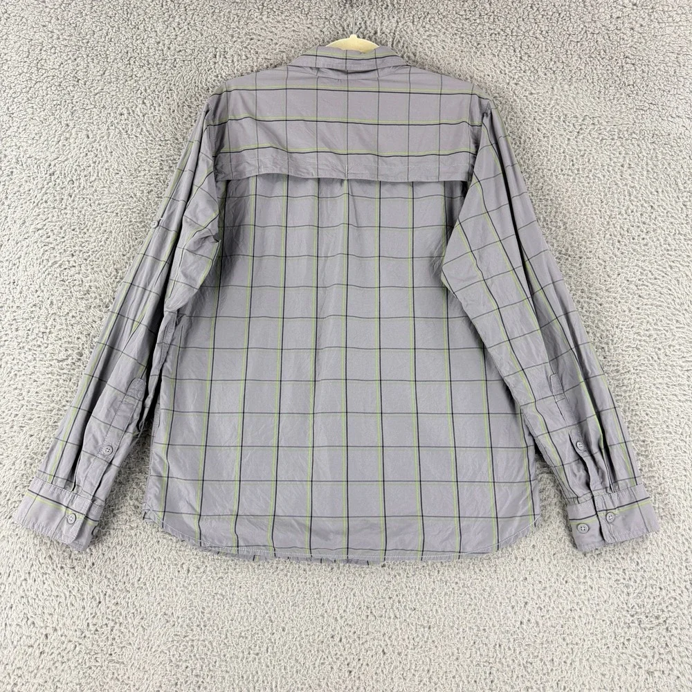The North Face Button Down Shirt Mens Large Gray Plaid Hiking NF00CP4H Outdoor